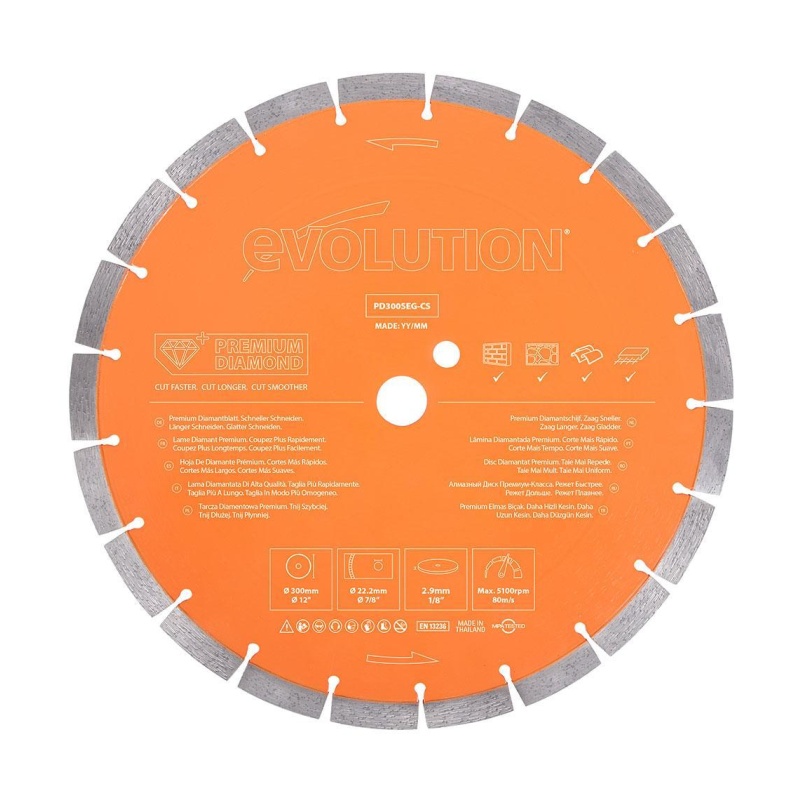 Diamantový kotúč PD300SEG Premium EVOLUTION - 300x22.2x2.9mm