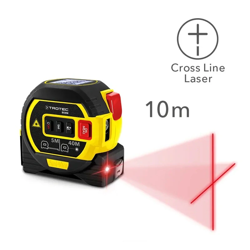 Svinovací meter 5m + laserový diaľkomer 40m + krížový laser BD8M Trotec