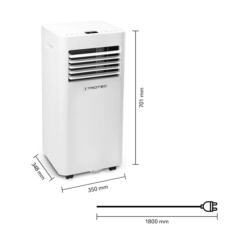 Mobilná klimatizácia PAC 2620 E Trotec - 2,6 kW (9000 Btu/h), Wi-Fi – zdarma tesnenie do okien Airlock 100 Trotec