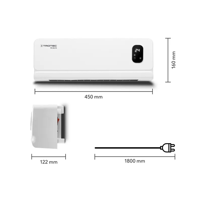 TFC-W 27 E nástěnný topný ventilátor