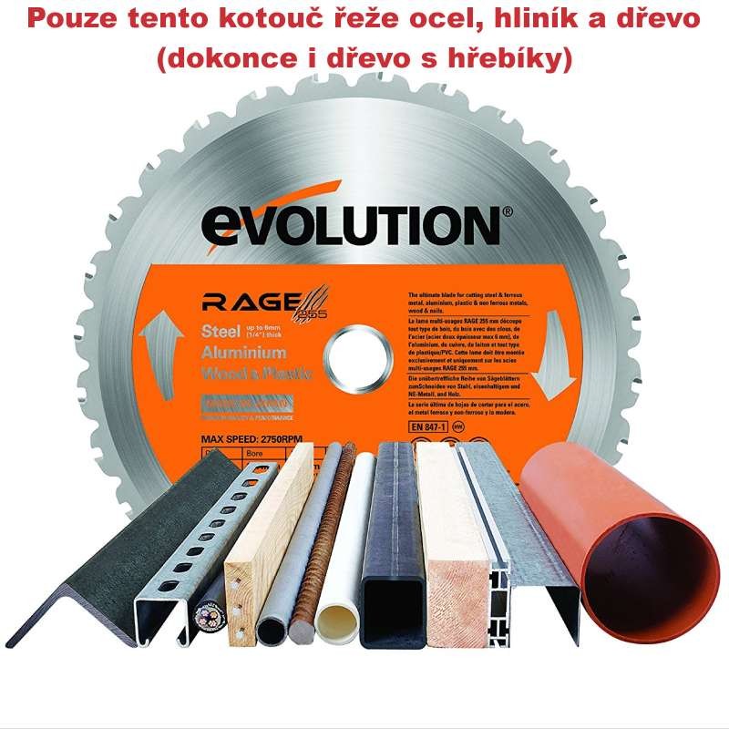 Pokosová píla RAGE 3-DB EVOLUTION, ? 255 mm