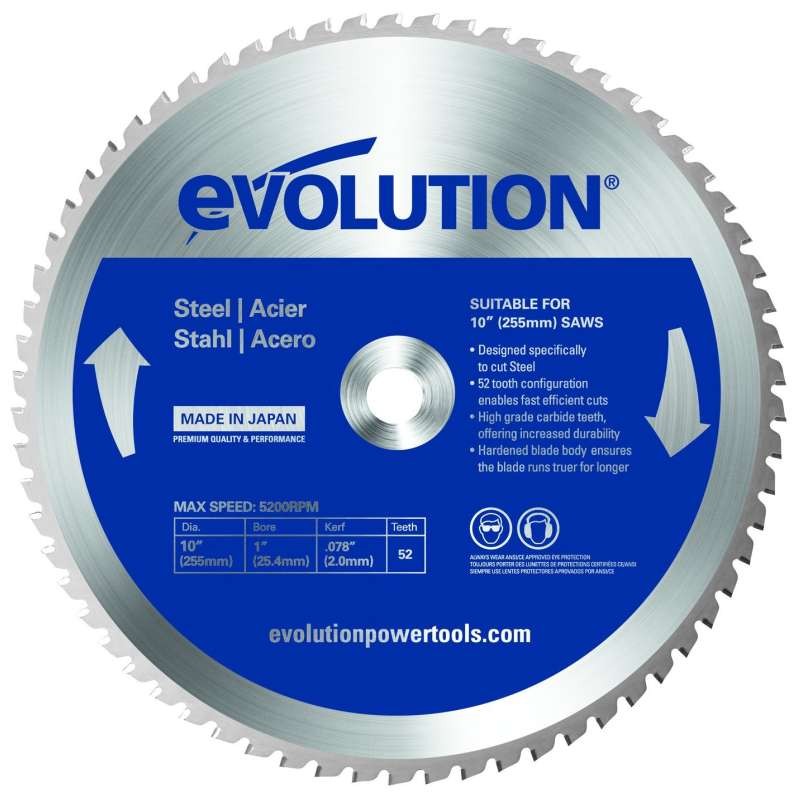 Pilový kotúč na oceľ Evolution - 255x25,4x2 mm (52z)