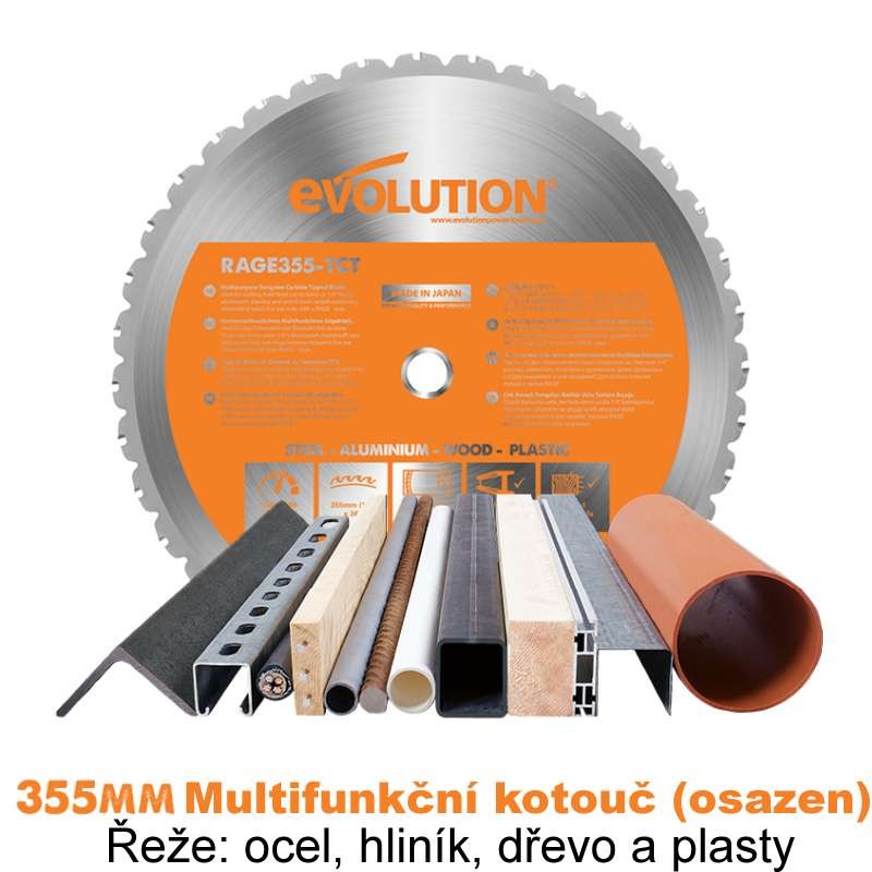Multifunkčná stolná pila RAGE 2 TCT EVOLUTION, ? 355 mm